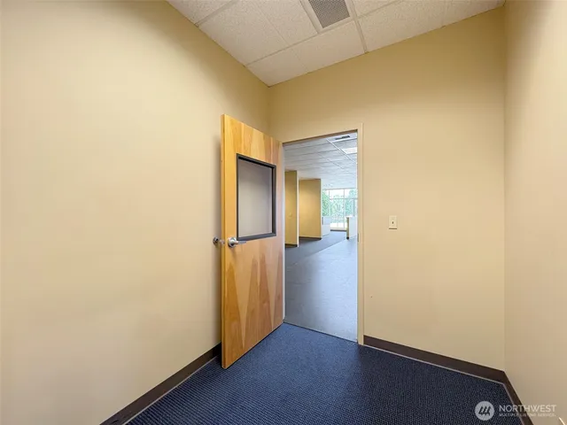 a room with table and window