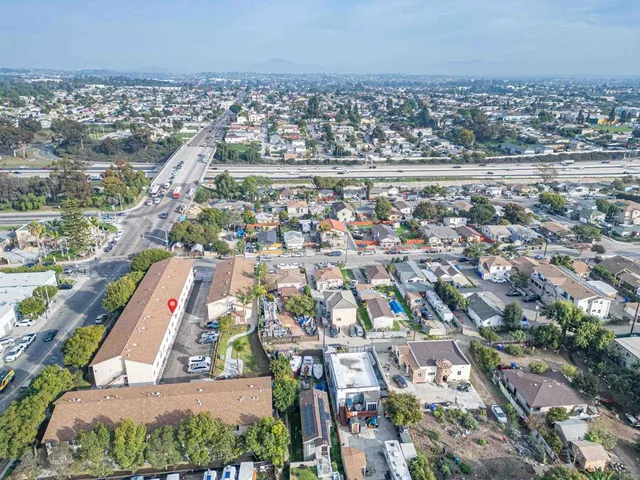 an aerial view of multiple house
