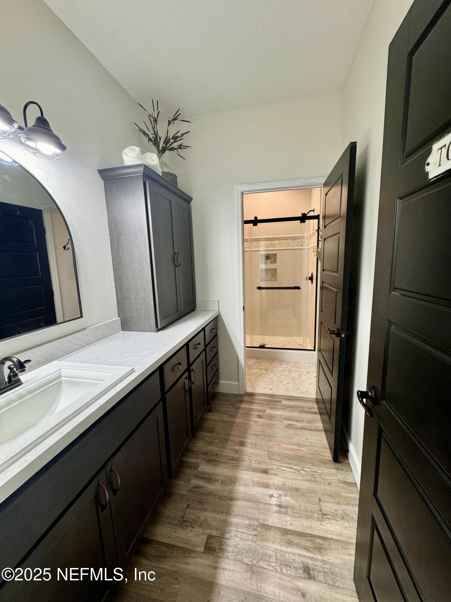 34424 Mitigation Trail Callahan, FL 32011 - Photo 20 of 44 a bathroom with a sink a vanity and a mirror