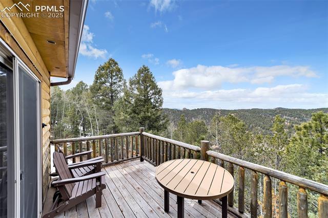 1055 Timber Ridge Road Divide, CO 80814 - Photo 32 of 47 Wooden terrace with a view of trees
