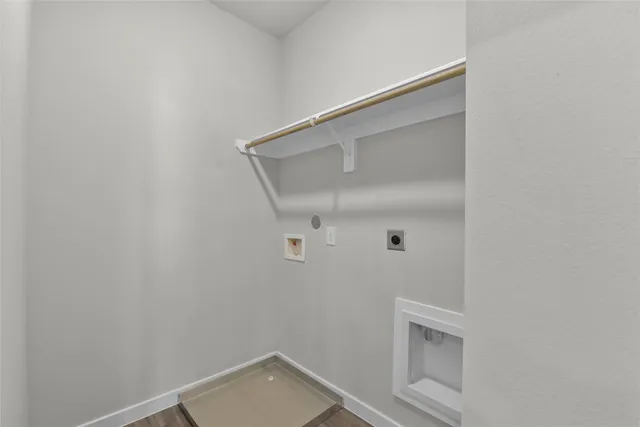 a view of small space with racks on the wall