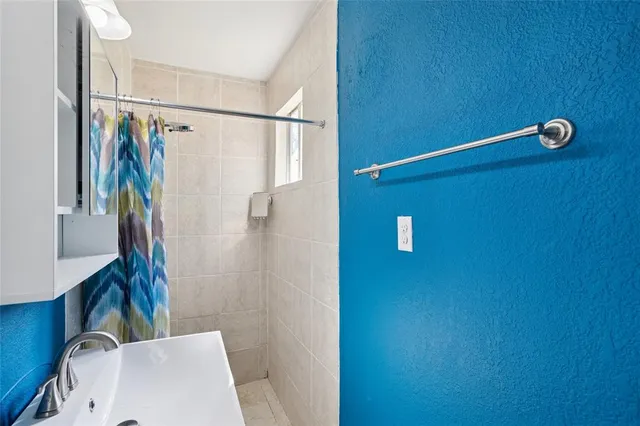 a bathroom with a shower
