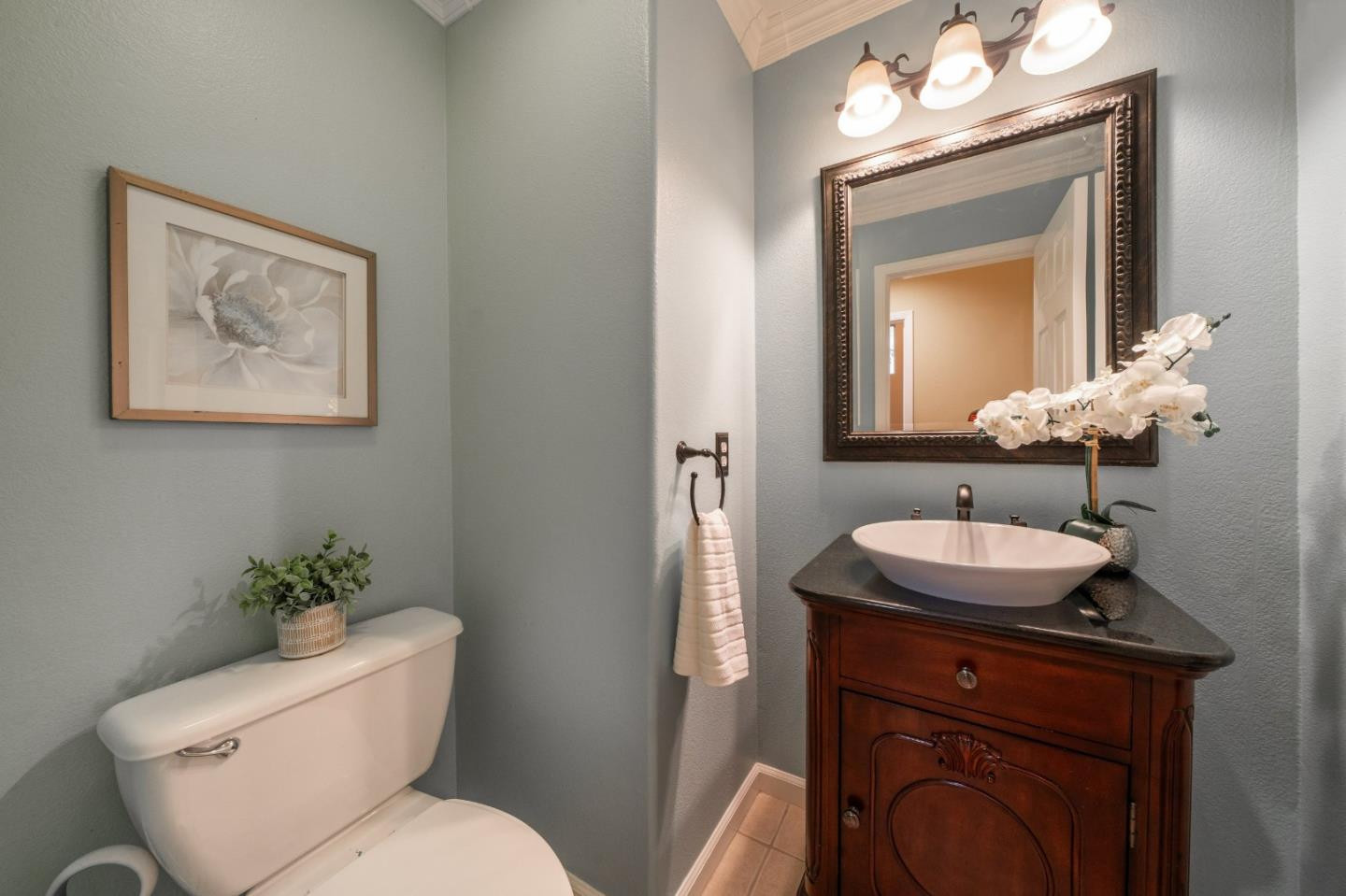 1486 Bay Tree Drive Gilroy, CA 95020 - Photo 11 of 26 a bathroom with a toilet a sink and mirror