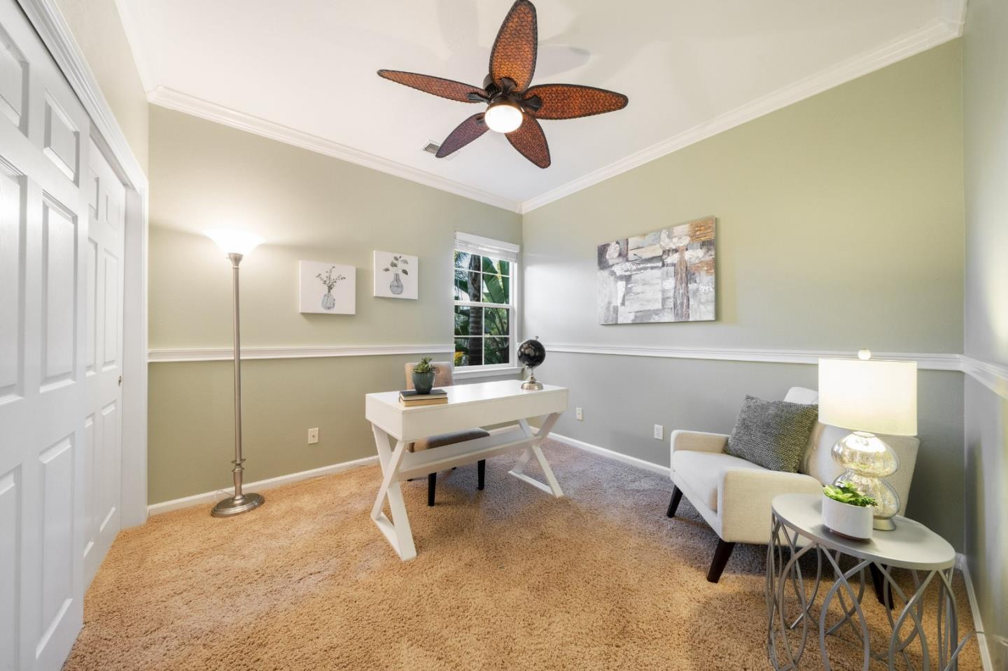 1486 Bay Tree Drive Gilroy, CA 95020 - Photo 17 of 26 a workspace with furniture and a chandelier