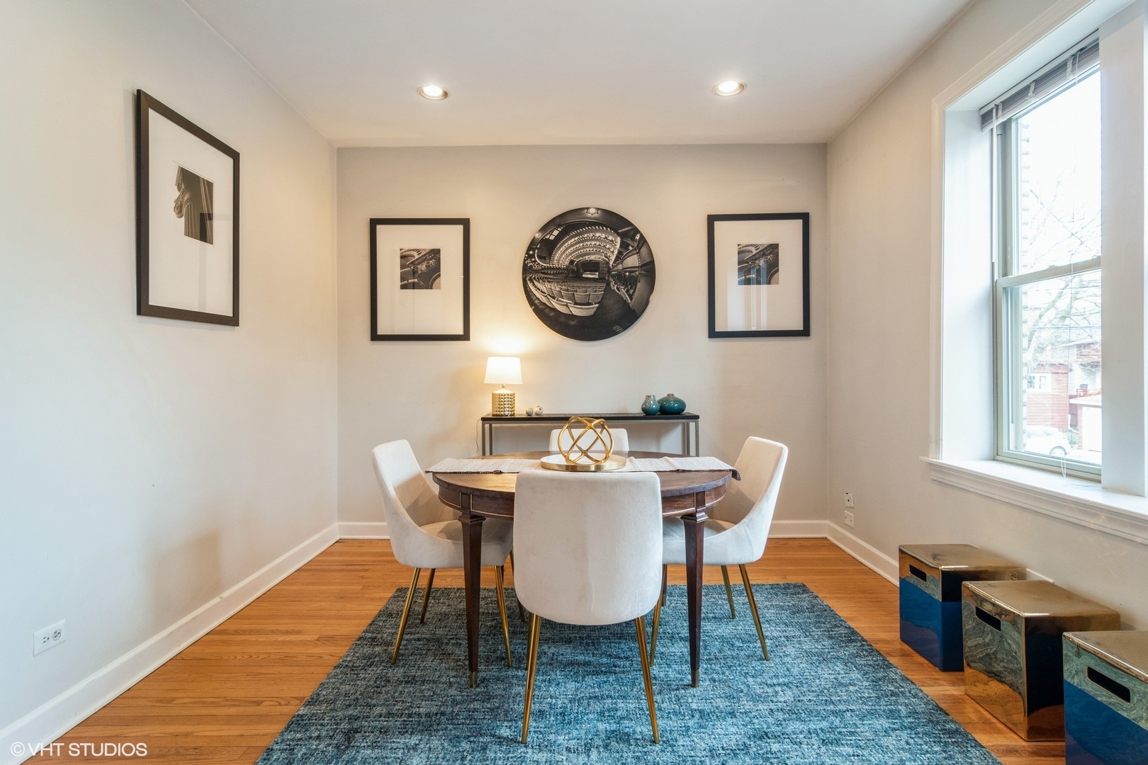 3105 West George Street, Unit 1 Chicago, IL 60618 - Photo 6 of 11 a view of a dining room with furniture window and wooden floor