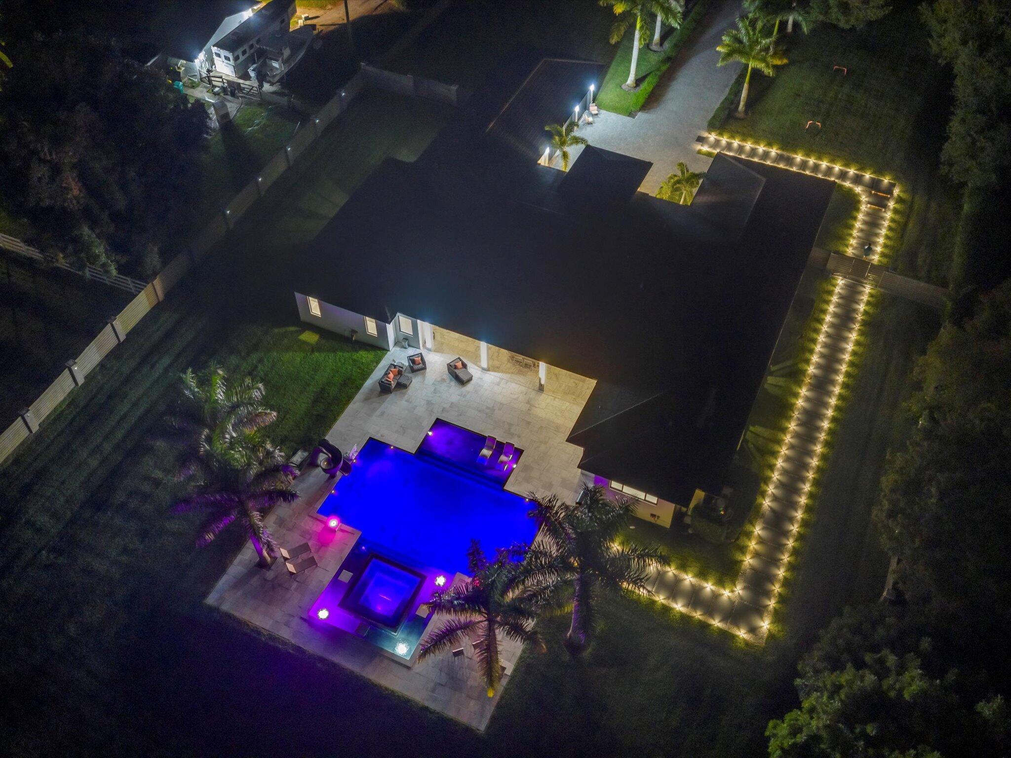 6122 Southwest 173rd Way Southwest Ranches, FL 33331 - Photo 130 of 137 Nighttime Aerial