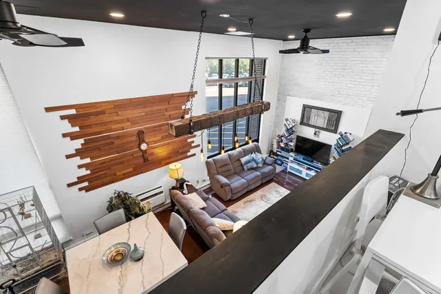 a living room with furniture