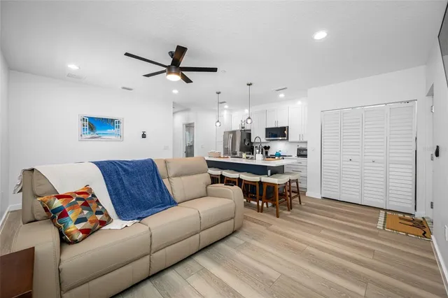 a kitchen with a appliances and cabinets
