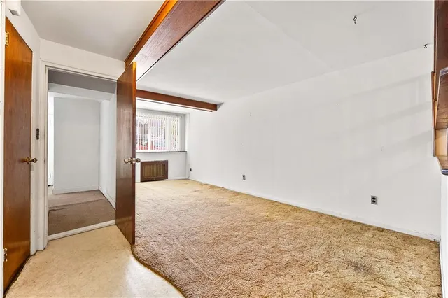 an empty room with a natural light