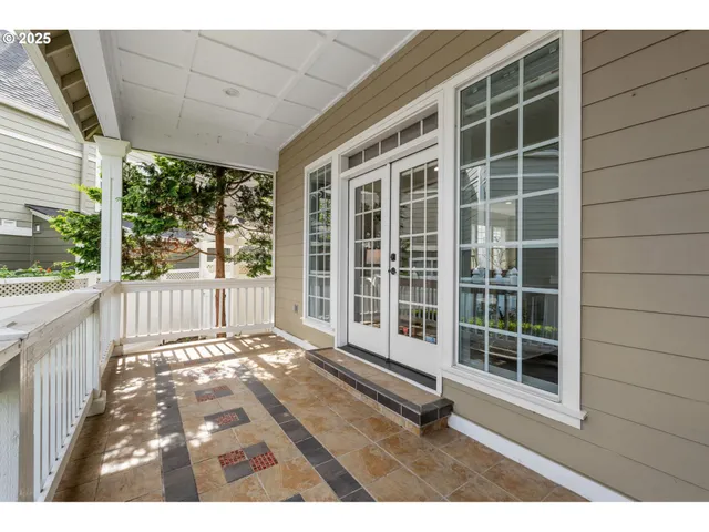 a view of front door with deck