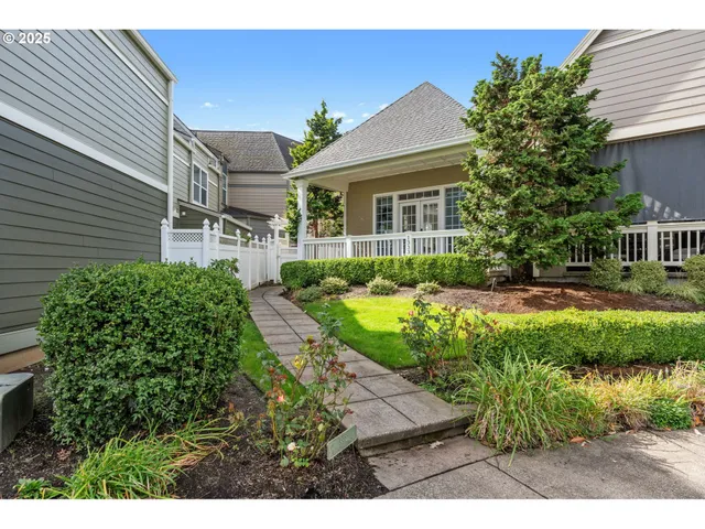 a view of a house with a garden
