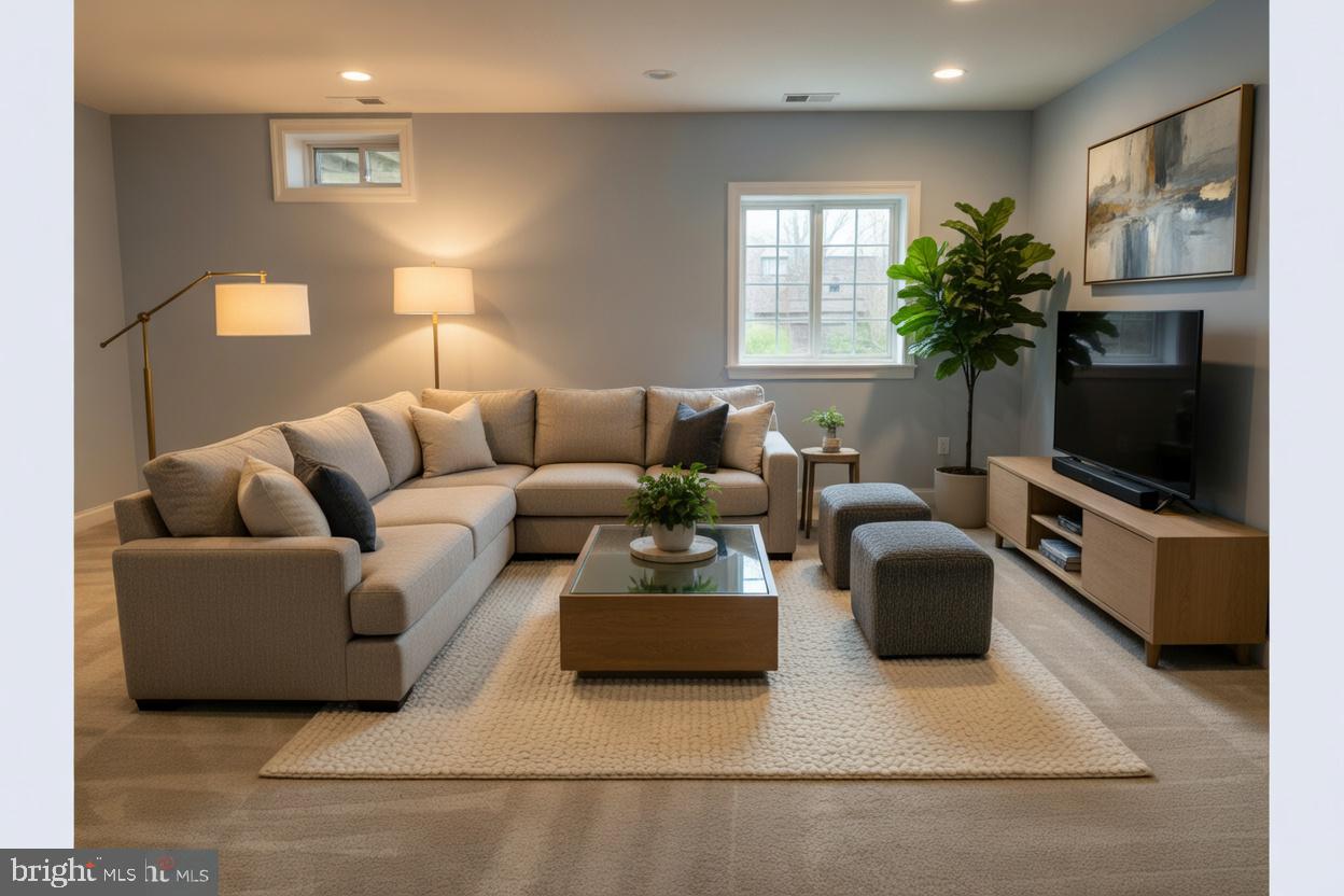 3990 Cephas Child Road Doylestown, PA 18902 - Photo 21 of 53 a living room with furniture a flat screen tv and a fireplace