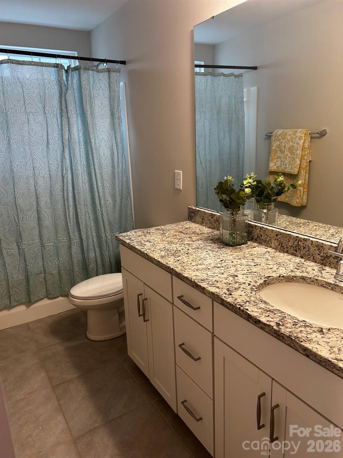 592 Altamonte Drive Clover, SC 29710 - Photo 21 of 22 a bathroom with a granite countertop sink and a mirror