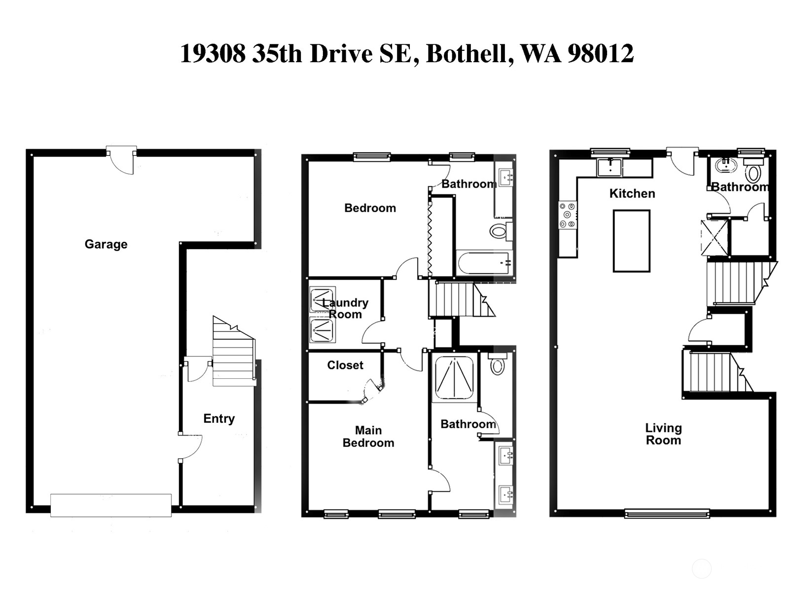 19308 35th Drive Southeast, Unit D Bothell, WA 98012 - Photo 32 of 32 a picture of a floor plan