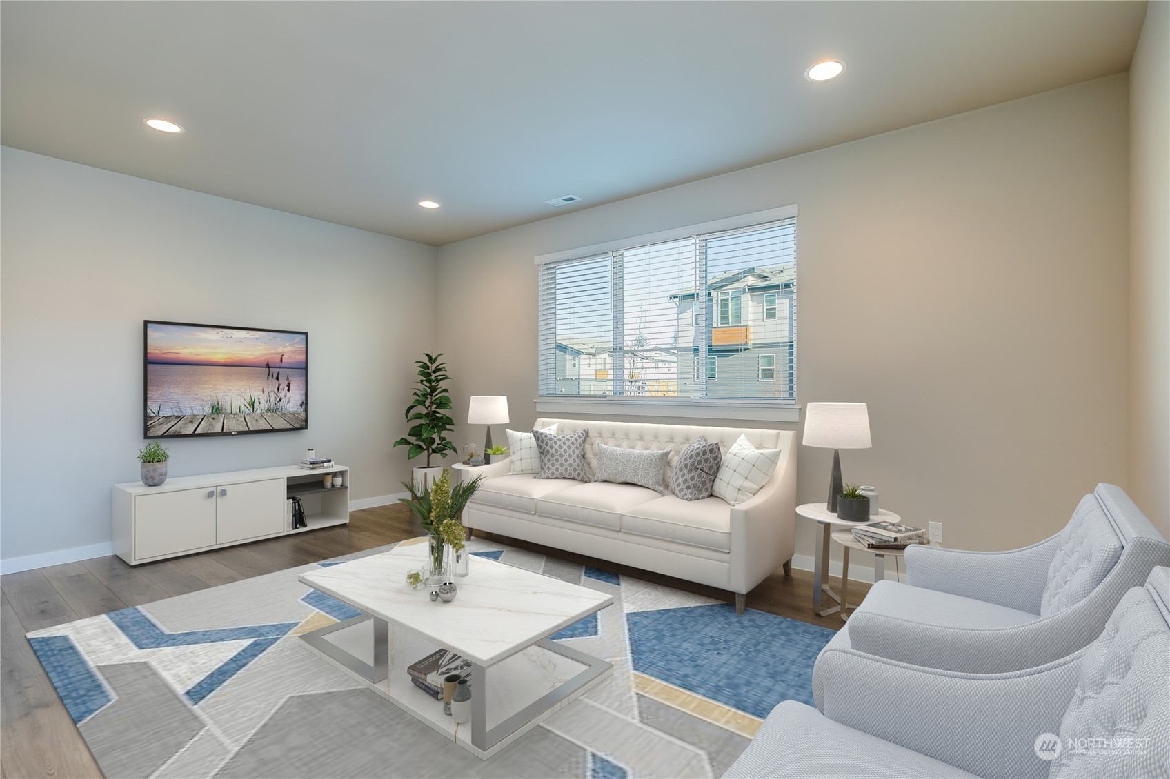 19308 35th Drive Southeast, Unit D Bothell, WA 98012 - Photo 10 of 32 a living room with furniture and a flat screen tv
