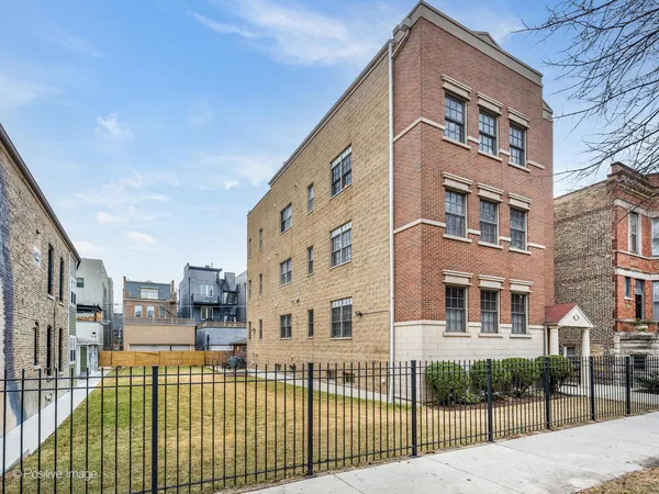 a view of a building from a balcony