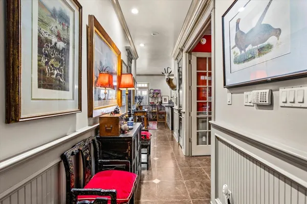 a view of an entryway with furniture and rug