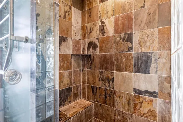 a bathroom with a shower