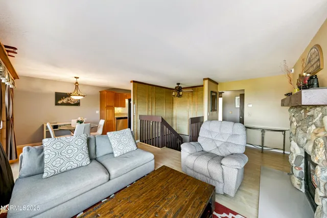 a living room with furniture and a couch