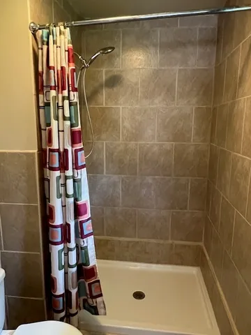 a bathroom with a shower