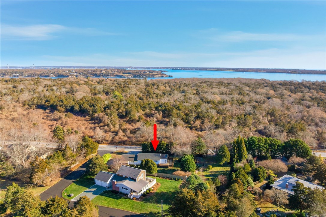 382 Beavertail Road Jamestown, RI 02835 - Photo 28 of 31 Drone view to show proximity to the East Passage of Narragansett Bay