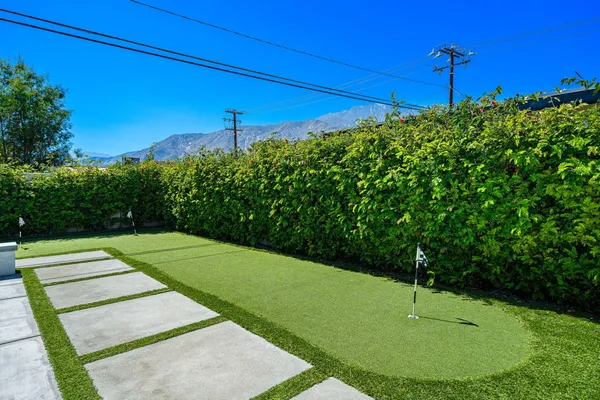 a view of a backyard