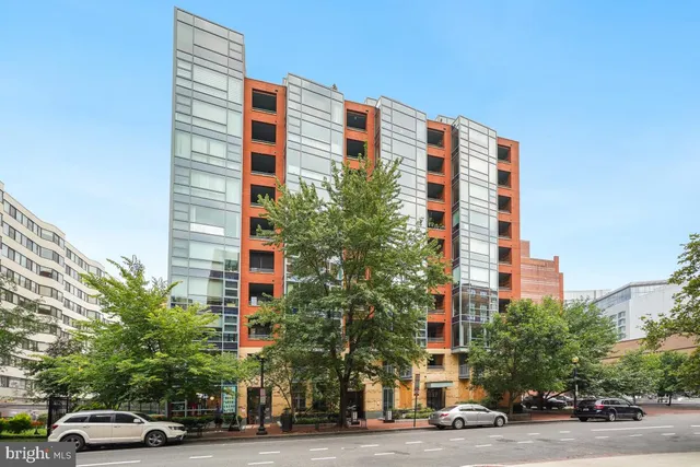 a front view of a multi story building