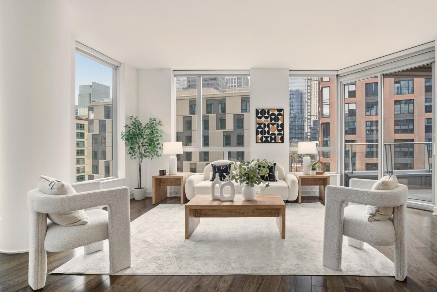 318 Main Street, Unit 6B San Francisco, CA 94105 - Photo 4 of 40 a living room with furniture and a large window