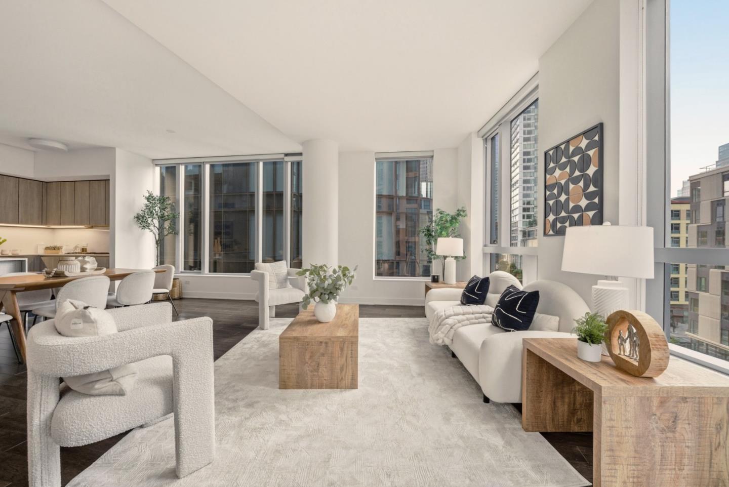 318 Main Street, Unit 6B San Francisco, CA 94105 - Photo 6 of 40 a living room with furniture and a large window