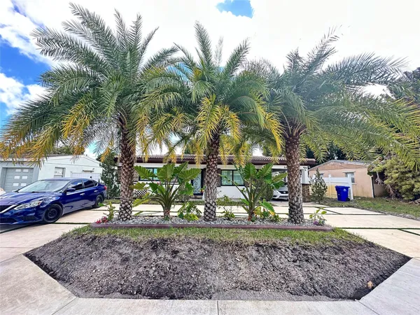 a view of a park with of trees