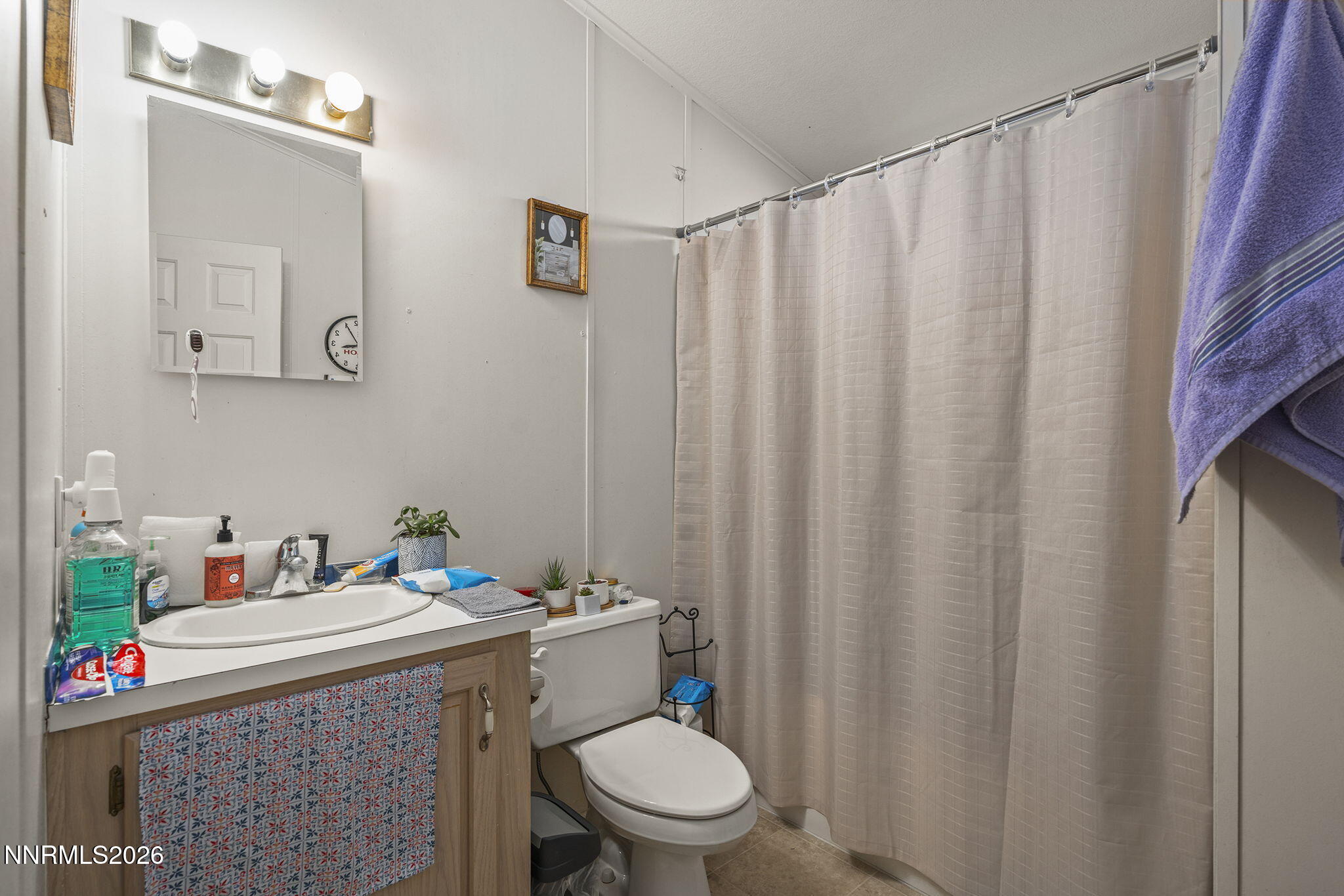 2151 Barberry Way Reno, NV 89512 - Photo 7 of 16 a bathroom with a sink a toilet and shower curtain
