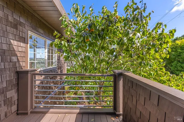 a view of a street with an outdoor space