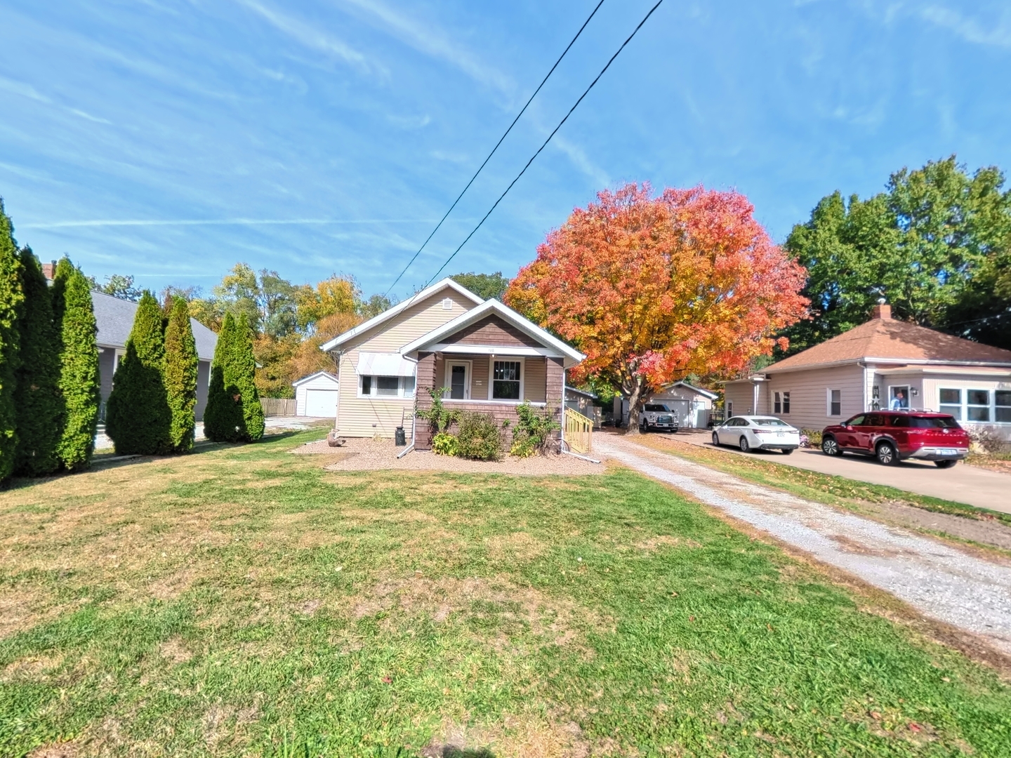 a house with trees in front of it