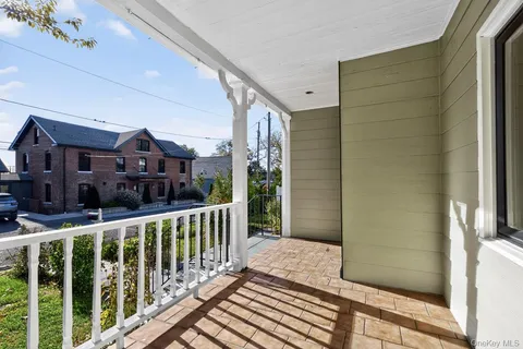 a city view from balcony