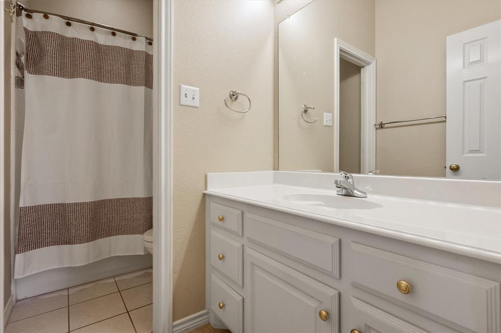 2327 Ragland Road Mansfield, TX 76063 - Photo 20 of 31 a bathroom with a sink and a mirror