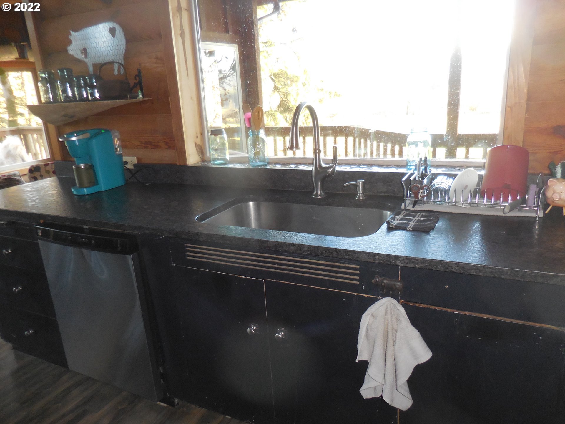 18480 Falls City Road Dallas, OR 97338 - Photo 14 of 32 a kitchen with a sink and a potted plant