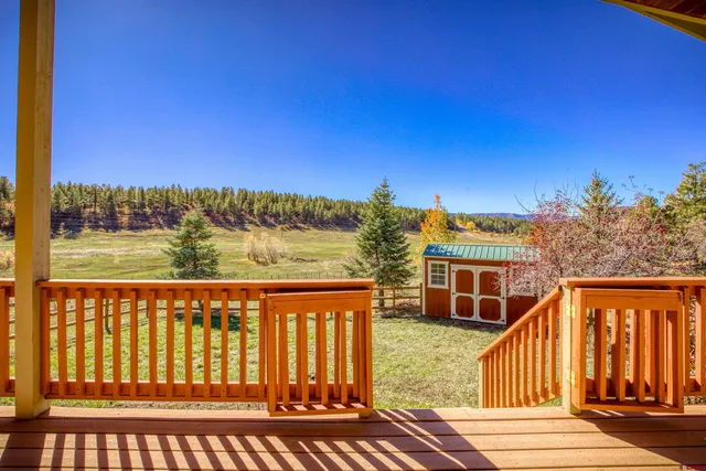 a view of a street from a balcony