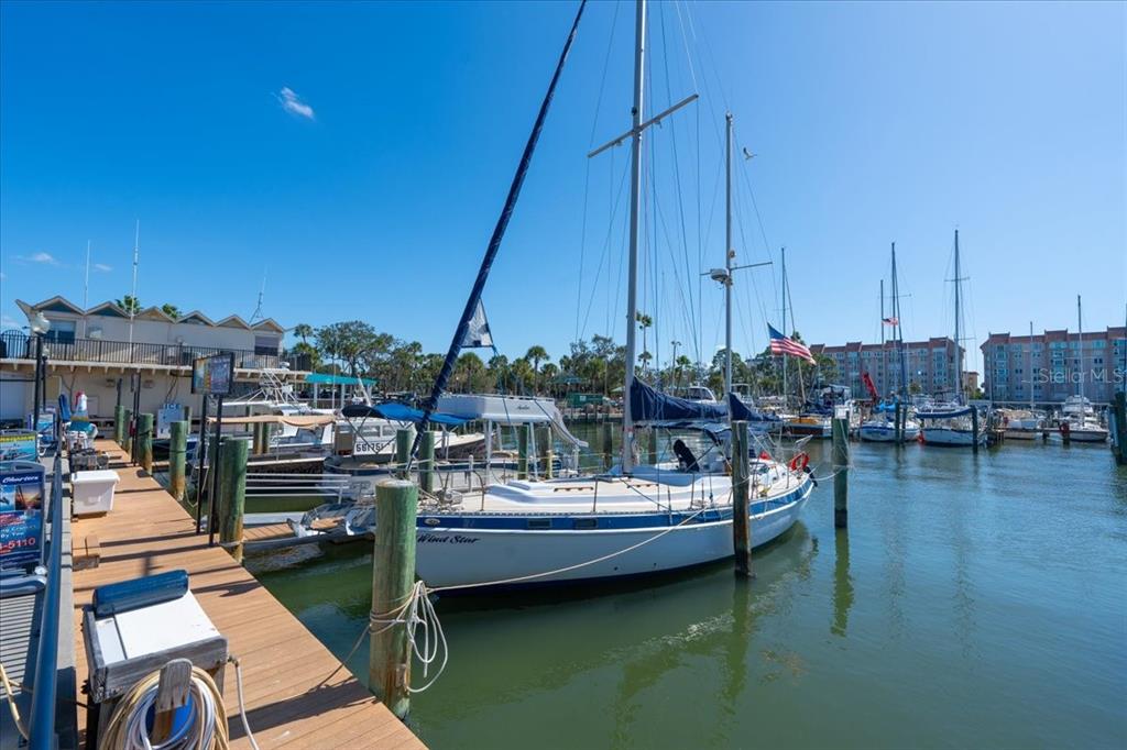 821 Patricia Avenue, Unit 202 Dunedin, FL 34698 - Photo 31 of 37 a view of a lake with boats next to a bridge