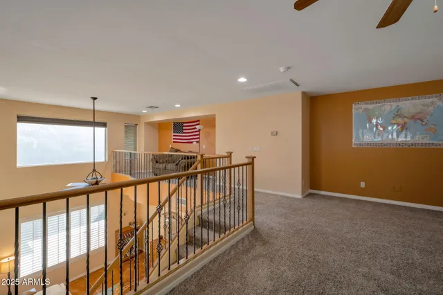 a view of hallway with stairs