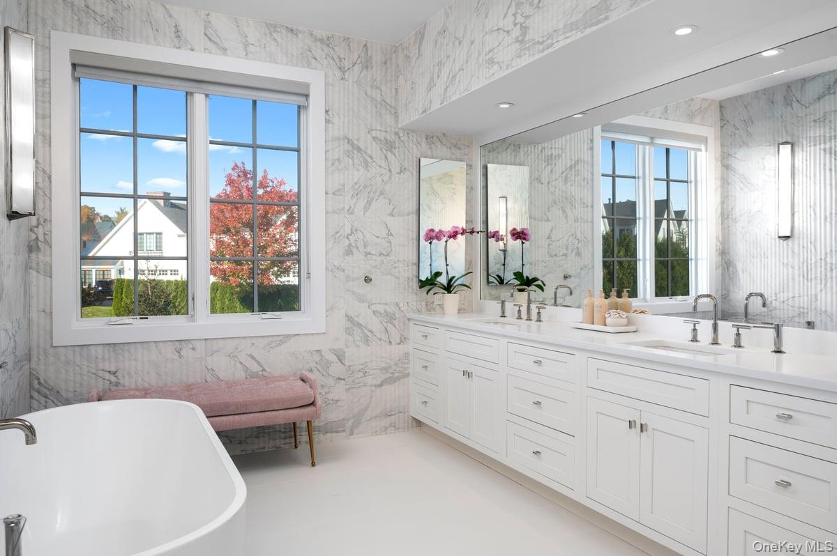 1 Primrose Lane Rye Brook, NY 10573 - Photo 22 of 42 Primary Marble Bathroom