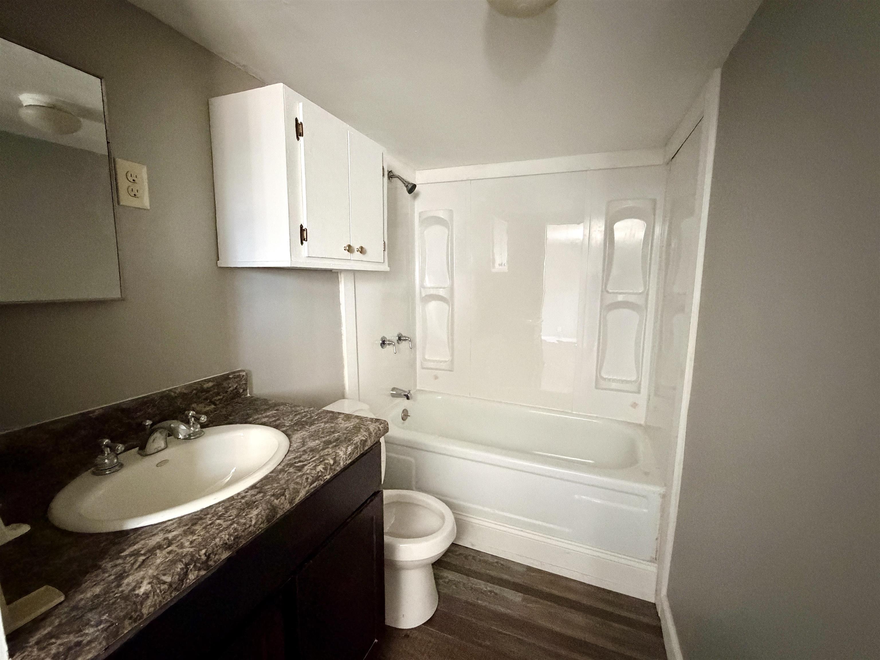 345 Shad Lane Adamsville, TN 38310 - Photo 8 of 20 Full bath featuring vanity, dark wood finished floors, and shower combination