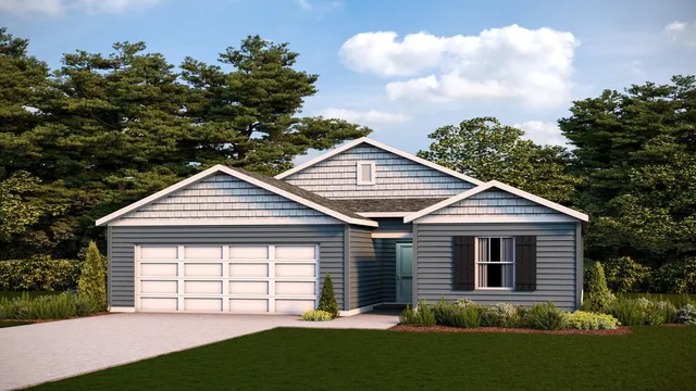 front view of a house with a yard