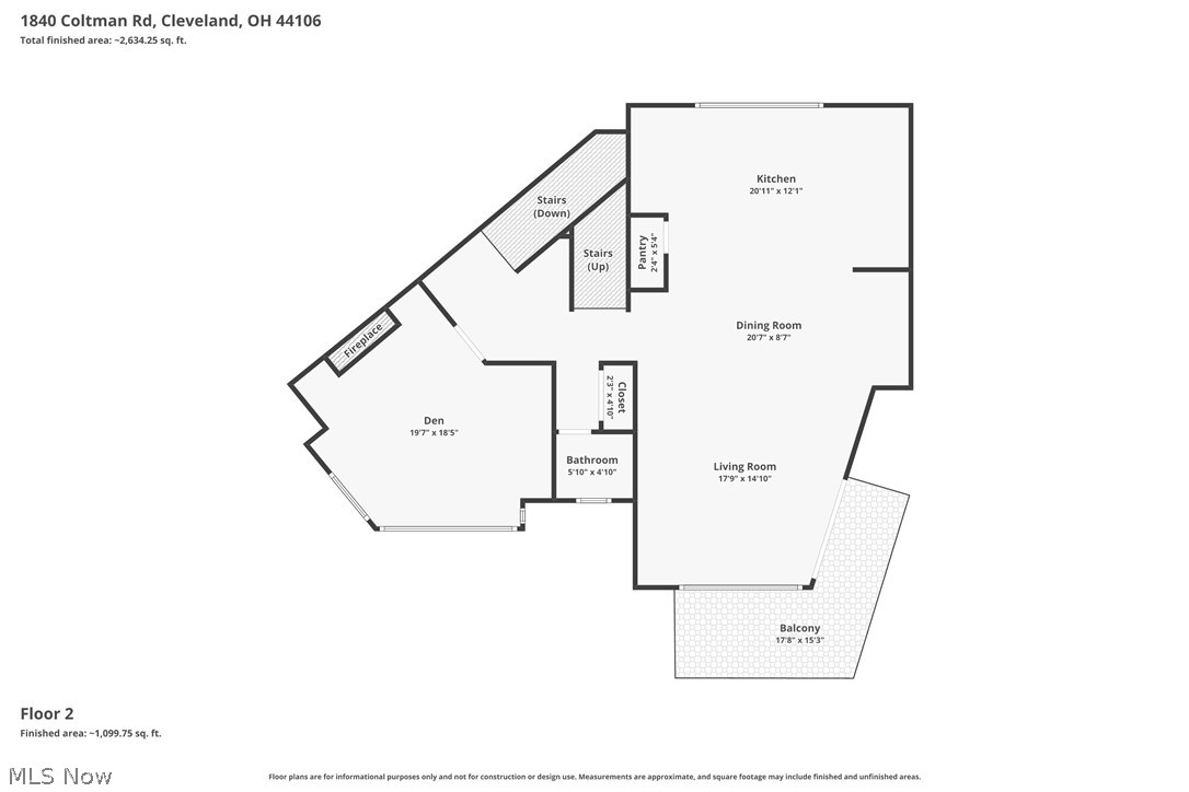 1840 Coltman Road Cleveland, OH 44106 - Photo 48 of 49 Second/Main Floor Plan