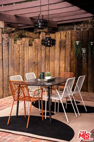 a view of an outdoor space with seating