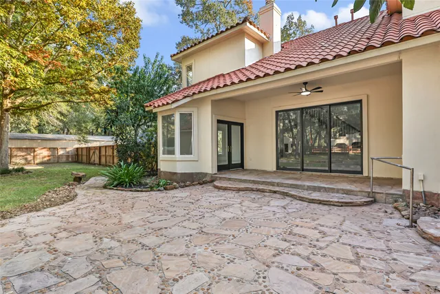 a view of a house with a patio