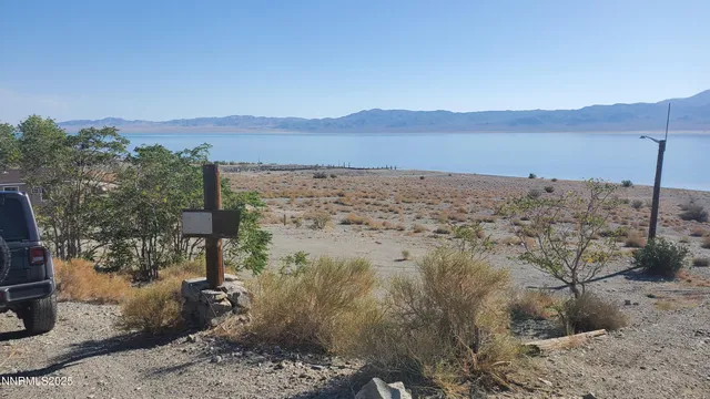 a view of lake and mountain