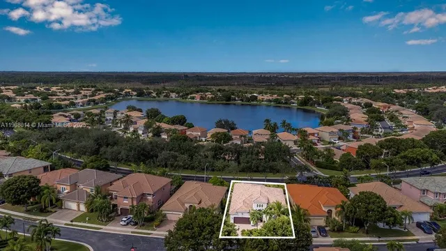 an aerial view of multiple house