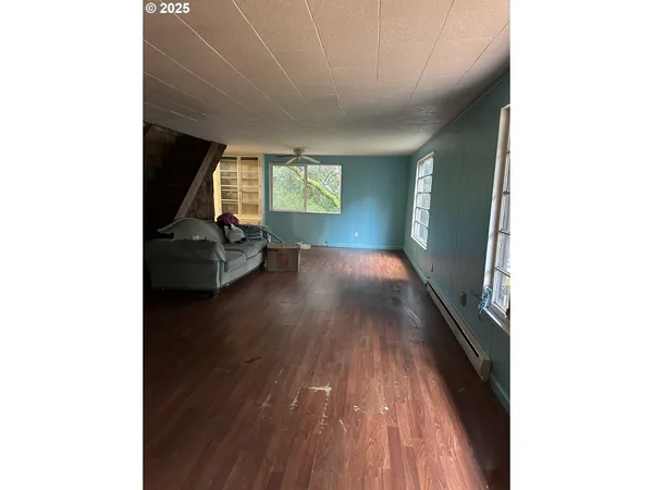 a hallway with hardwood