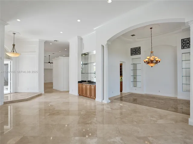 a view of a room with racks on the wall