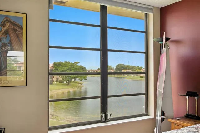 a view of a glass door with a glass door
